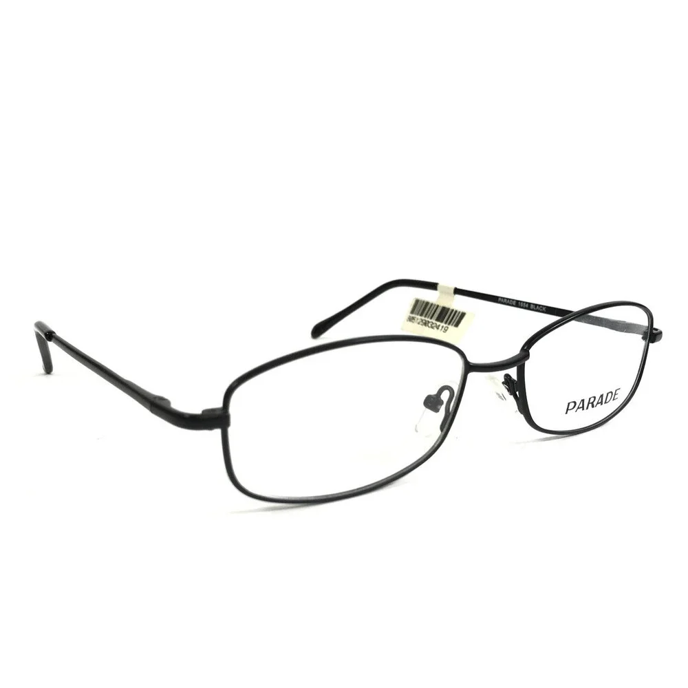 Parade Eyeglasses Frames 1554 BLACK Rectangle Wire Rim 55-16-135